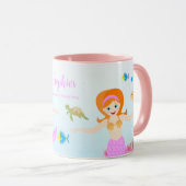 Mug Fête d'anniversaire de la Sirène et de ses amis (Devant droit)