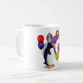Mug Fête d'anniversaire de pingouin (Devant gauche)
