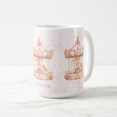 Mug Fête d'anniversaire de princesse carrousel rose (Devant droit)