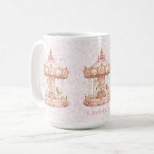 Mug Fête d'anniversaire de princesse carrousel rose (Devant gauche)