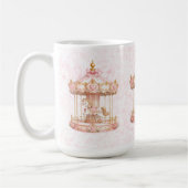Mug Fête d'anniversaire de princesse carrousel rose (Gauche)
