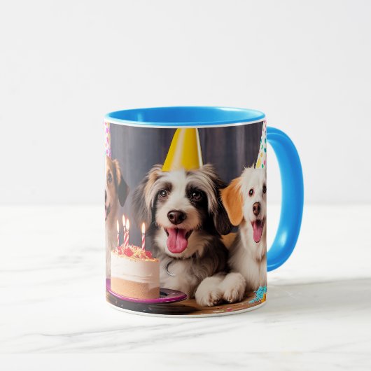 Mug Fête d'anniversaire des chiens (Devant droit)