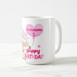 Mug Fête d'anniversaire licorne personnalisée
