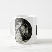 Mug Fête d'anniversaire vintage pour papa avec gâteau (Devant gauche)