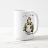 Mug Fête d'aquarelle personnalisée en motoneige (Devant droit)