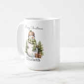 Mug Fête d'aquarelle personnalisée en motoneige (Devant gauche)