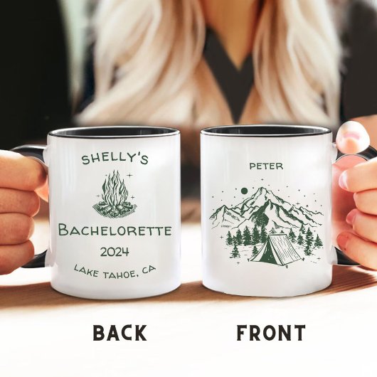 Mug Fête de Bachelorette Simple Moderne au Camping