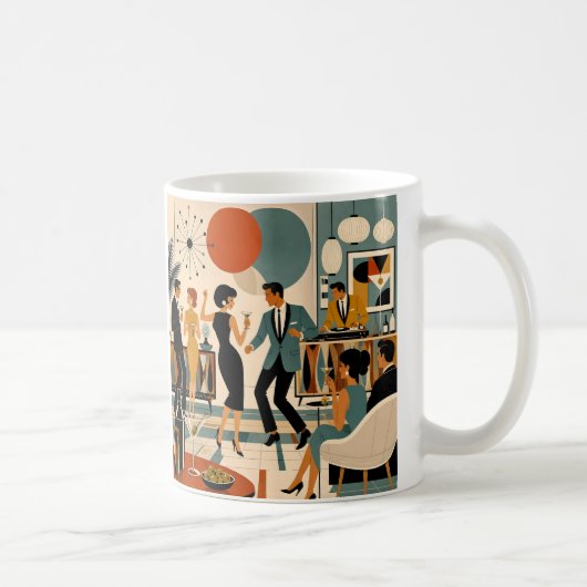 Mug Fête de danse martini branchée milieu du siècle mo (Droite)