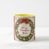 Mug Fête de famille Bonne année 2 photos (Centre)