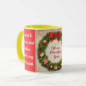 Mug Fête de famille Bonne année 2 photos (Devant gauche)