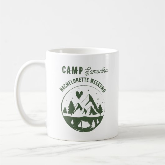 Mug Fête de Fiançailles de Camping en Campagne (Gauche)