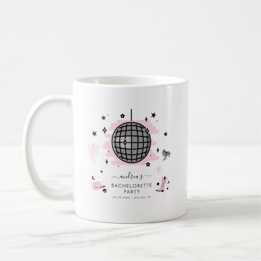Mug Fête de Fille de Retro Disco Espace Cowgirl Rose (Gauche)
