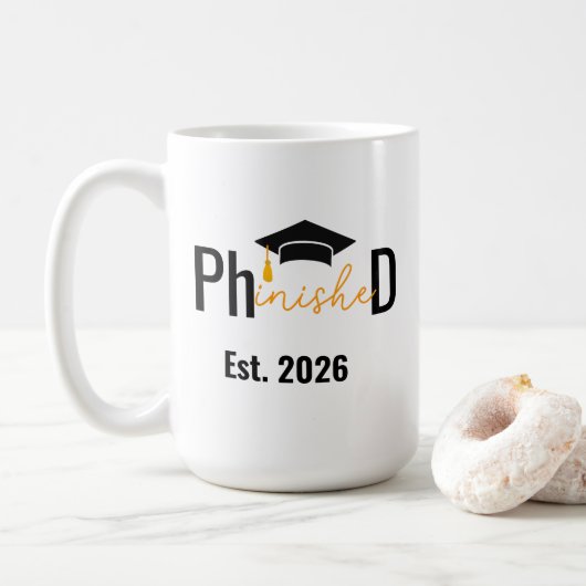 Mug Fête de graduation amusante de l'étudiant de PHD (Avec donut)