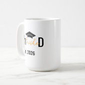 Mug Fête de graduation amusante de l'étudiant de PHD (Devant gauche)