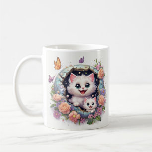Mug Fête de la mère Chats émerge de mur de crack