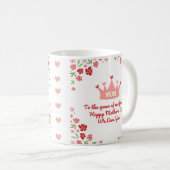 Mug fête de la mère heureuse, fleurs d'aquarelle couro (Devant droit)