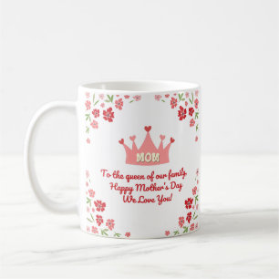 Mug fête de la mère heureuse, fleurs d'aquarelle couro