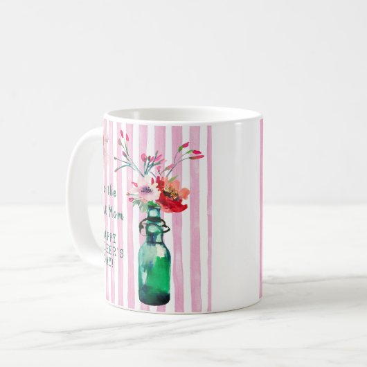 MUG FÊTE DE LA MÈRE MEILLEUR MESSAGE FLORAL DE LA MÈRE (Devant gauche)