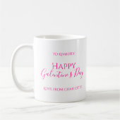 Mug Fête de la Saint-Galentin rose-chaud moderne (Gauche)