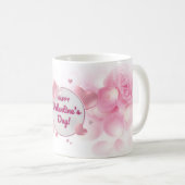 Mug Fête de la Saint-Valentin rose élégant (Devant droit)
