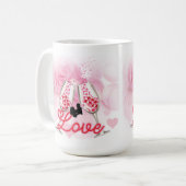 Mug Fête de la Saint-Valentin rose élégant (Devant gauche)