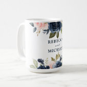 Mug Fête de l'engagement des Mariages floral blanc et  (Devant gauche)