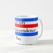 Mug Fête de l'indépendance des bandes bleues rouges 4  (Devant droit)