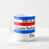 Mug Fête de l'indépendance des bandes bleues rouges 4  (Devant gauche)