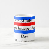 Mug Fête de l'indépendance des bandes bleues rouges 4  (Centre)