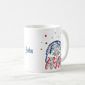 Mug Fête de l'Indépendance Étoiles d'aigle américain (Devant droit)