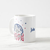Mug Fête de l'Indépendance Étoiles d'aigle américain (Devant gauche)