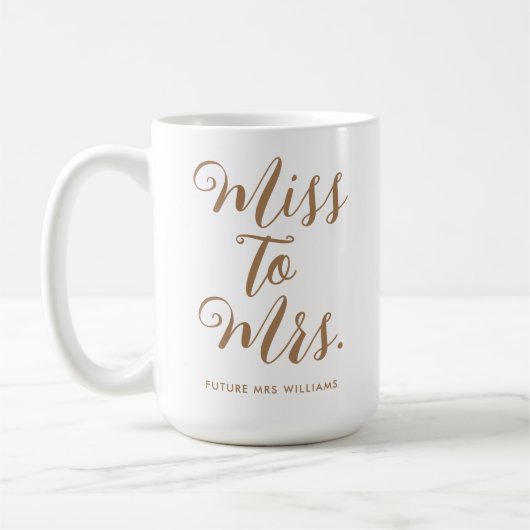 Mug Fête de mariage Miss to Mrs Moderne  (Gauche)