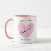Mug Fête de mariée rose coeur (Gauche)