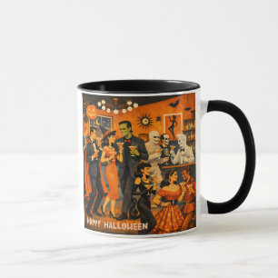 Mug Fête de martini d'Halloween en style Mid Century M