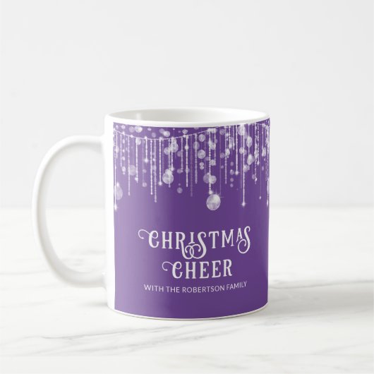 Mug Fête de Noël à cordes violettes (Gauche)