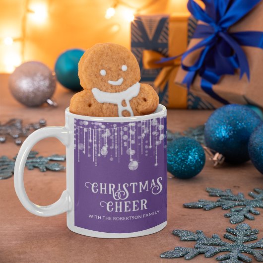 Mug Fête de Noël à cordes violettes