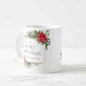 Mug Fête de Noël à l'aquarelle rouge (Devant gauche)