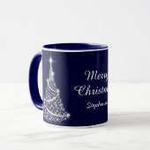 Mug Fête de Noël blanc éclatant sur mesure (Devant gauche)