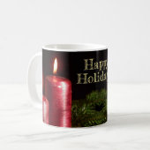 Mug Fête de Noël Bougies rouges Vacances d'hiver (Devant gauche)