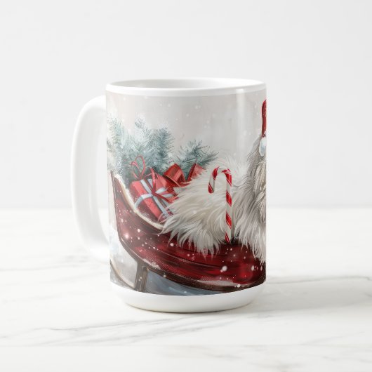 Mug Fête de Noël de Chien de Coton De Tulear (Devant gauche)