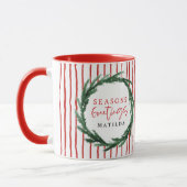 Mug Fête de Noël de la couronne et de la bande d'aquar (Gauche)