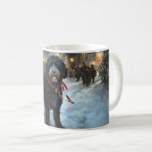 Mug Fête de Noël des chiens d'eau portugais (Devant droit)