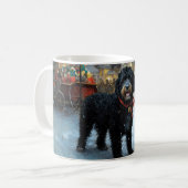 Mug Fête de Noël des chiens d'eau portugais (Devant gauche)