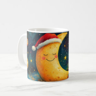 Mug Fête de Noël drôle Lune Galaxy