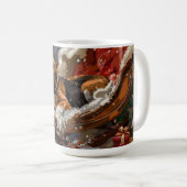 Mug Fête de Noël du chien beagle (Devant droit)