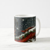 Mug Fête de Noël du chien Dachshund (Devant droit)