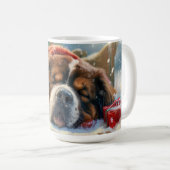 Mug Fête de Noël du chien Mastiff Tibétain (Devant droit)