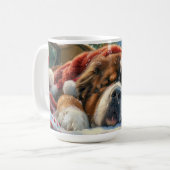 Mug Fête de Noël du chien Mastiff Tibétain (Devant gauche)