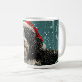 Mug Fête de Noël du chien tibétain Terrier (Devant droit)