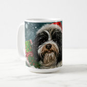 Mug Fête de Noël du chien tibétain Terrier (Devant gauche)